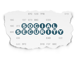 Security concept: Social Security on Torn Paper background