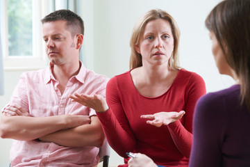 Couple Discussing Problems With Relationship Counsellor