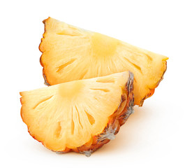 Pineapple chunks isolated with clipping path