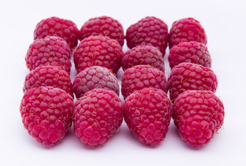 Raspberries isolated on white background