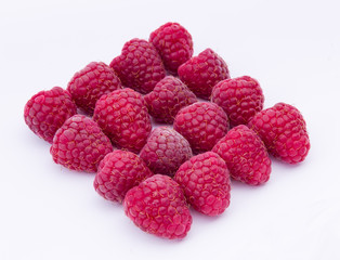 Raspberries isolated on white background
