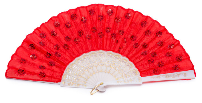 Red spanish fan isolated