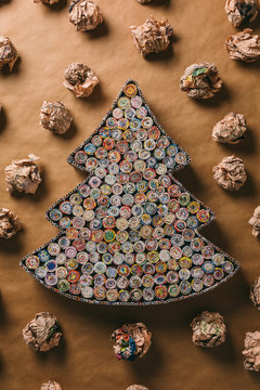 Handmade Christmas Tree Made with Recycled Papers