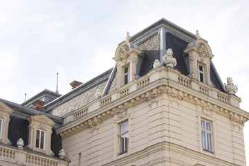 Fototapeta na wymiar Facade of the palace in Lvov