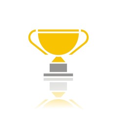 Icono aislado de un trofeo en color y con reflejo