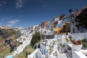 Naklejka premium Santorini island landscape of famous Fira village, Greece