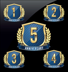 Gold and Blue Anniversary Badge 1st, 2nd, 3rd, 4th, 5th Years