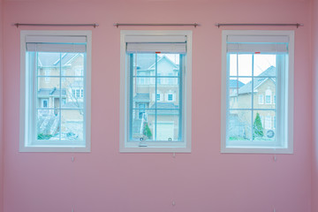 Empty Bedroom in pink color