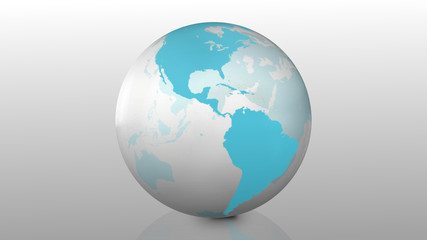 Glass material globe - North and South America
