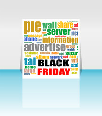 Black friday. Background with social network keywords. Vector illustration.