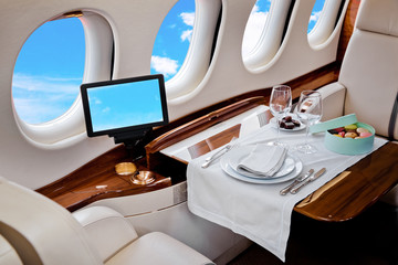 Business Jet airplane interior