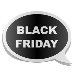 Black Friday speech bubble tag isolated on white background.