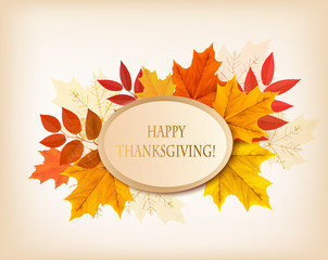 Retro Happy Thanksgiving Background. Vector.