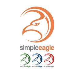 Obraz premium Simple Logo Design Eagle Head With Circle Template