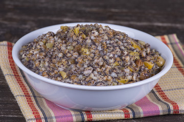 Bowl with kutia - traditional Christmas sweet meal in Ukraine, Belarus and Russia