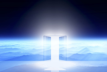 光が射し込むドア