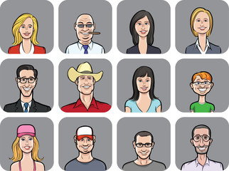vector illustration of diverse business people