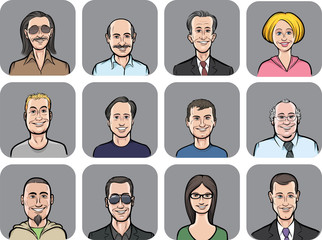 vector illustration of diverse business people