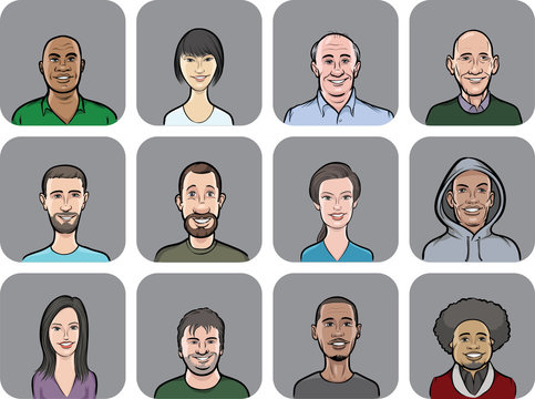 vector illustration of diverse business people