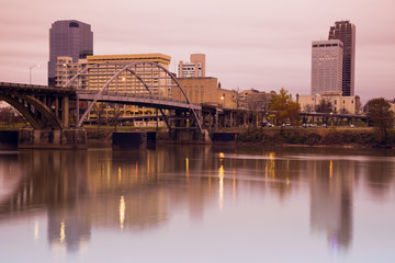 Sunrise in Little Rock, Arkansas.