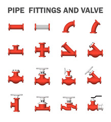 Pipe icon and flange fitting. Include control valve and metal hose or flexible metal. For pipeline construction to transportation liquid or gas i.e. oil, natural gas. Also for plumbing and irrigation.
