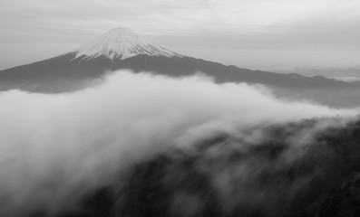 Mountain Fuji and cloud seen from Mountain Mitsutoge