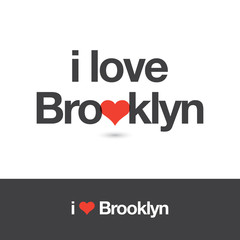 I love Brooklyn. Borough of New York city. Editable vector logo design.  - 96280401