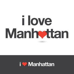 I love Manahattan. Borough of New York city. Editable vector logo design. 