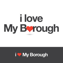 I love my borough. Editable vector logo design. 