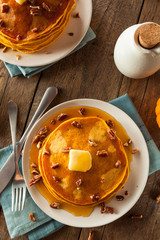 Homemade Pumpkin Pancakes with Butter