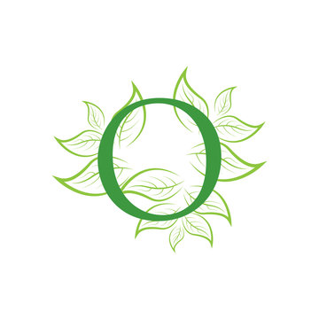 letter leaf green logo icon