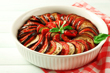 Ratatouille - traditional French Provencal vegetable dish cooked in oven