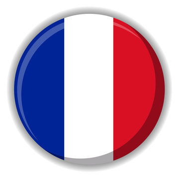 France or French flag button vector image