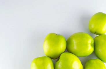 monkey apple sweet fruit isolate on gray background and copy spa