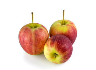 Red apples isolated on white background