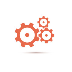 Red gearwheel mechanism in vector