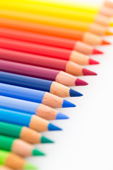 Colourful pencils isolated on white