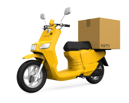 Yellow Motorcycle Delivery Box