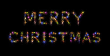 Merry Christmas Colorful Fireworks