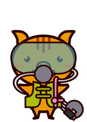 スキューバダイビングをする動物シリーズ