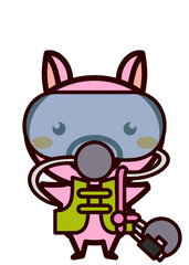 スキューバダイビングをする動物シリーズ