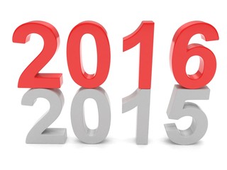 2015-2016 change new year 2016 isolated