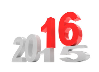 2015-2016 change new year 2016 isolated