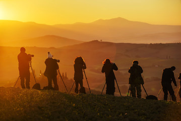 Silhouette of a landscape photographers