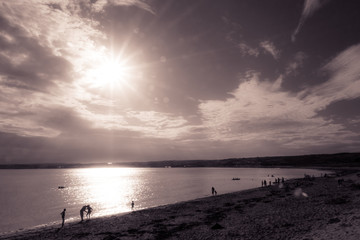 Marazion beach at sunset