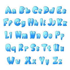 bold abc set for children. blue ice color. JPG version