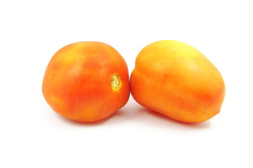 Tomato on white background