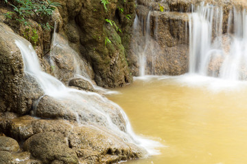 Keingkravia waterfall at sangkhlaburi, Kanjanaburi. Thailand