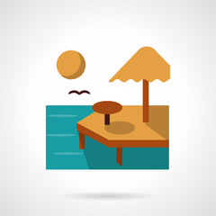 Summer rest flat color vector icon