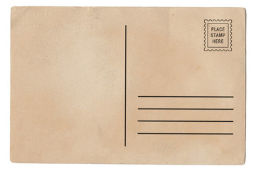 Back of blank postcard.